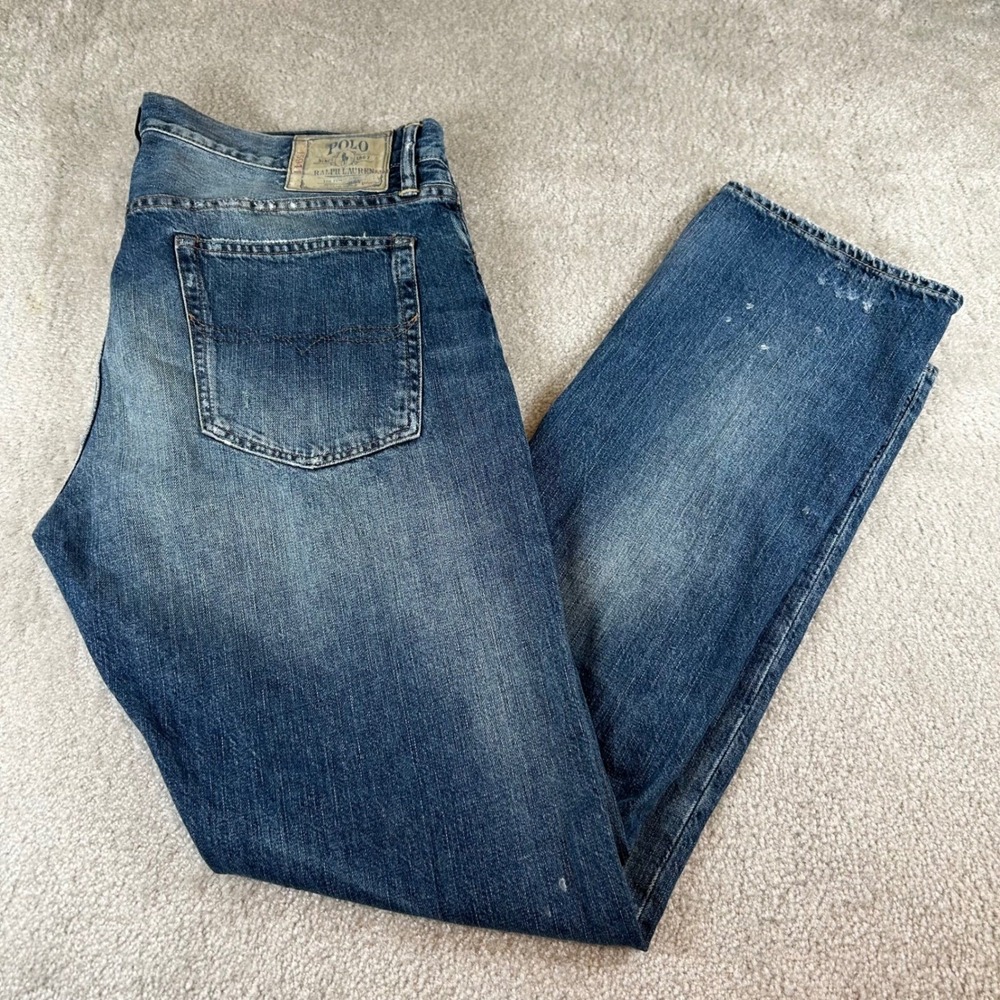 Polo Ralph Lauren RL Men's Jeans Distressed Slim Straight Denim Pants 35x30